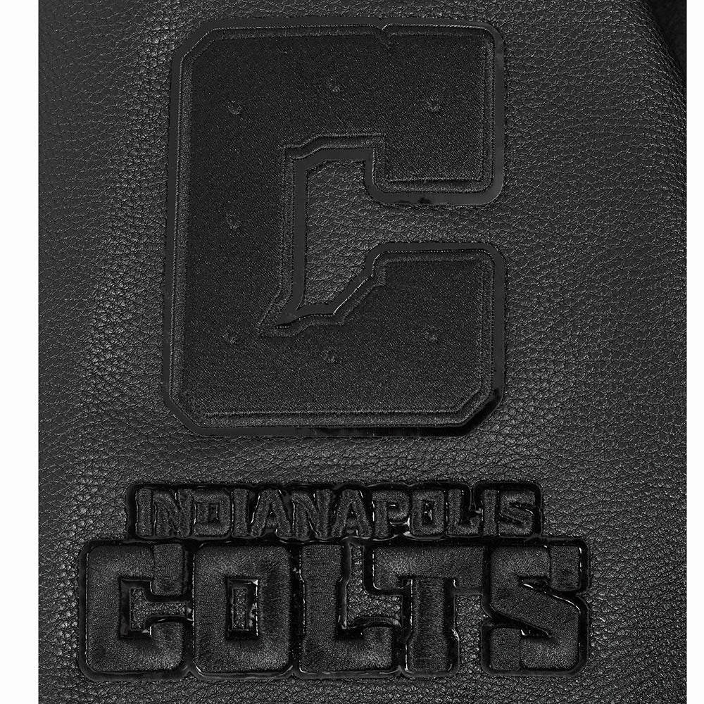 NFL INDIANAPOLIS COLTS TRIPLE BLACK MEN'S WOOL VARSITY JACKET (TRIPLE BLACK MEN'S)