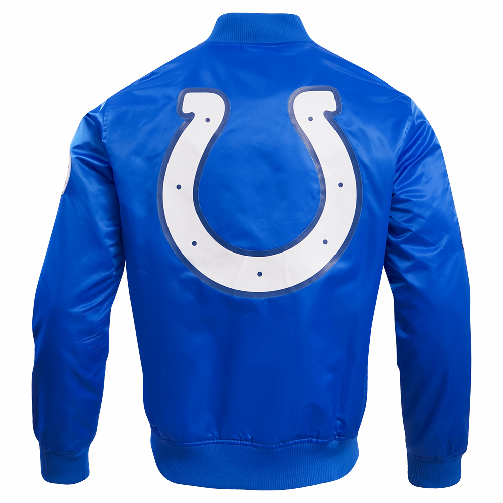 NFL INDIANAPULLOVERLIS COLTS BIG LOGO MEN'S SATIN JACKET (ROYAL BLUE)