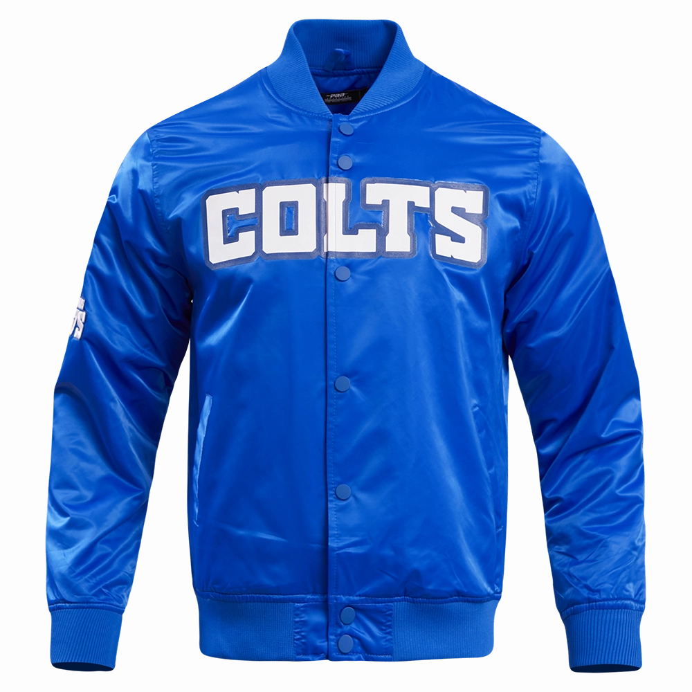 NFL INDIANAPULLOVERLIS COLTS BIG LOGO MEN'S SATIN JACKET (ROYAL BLUE)