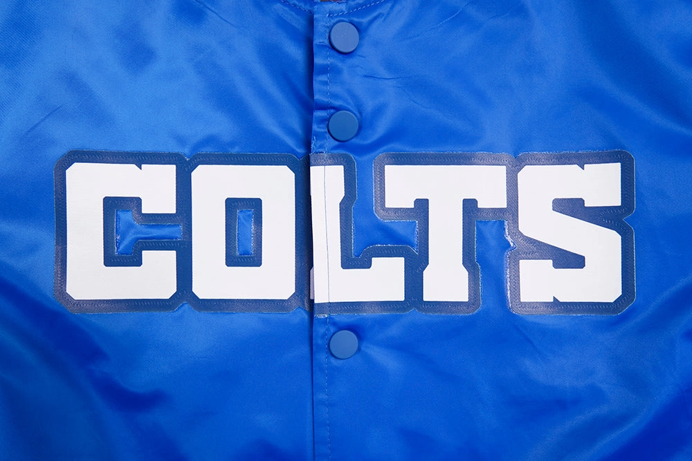 NFL INDIANAPULLOVERLIS COLTS BIG LOGO MEN'S SATIN JACKET (ROYAL BLUE)
