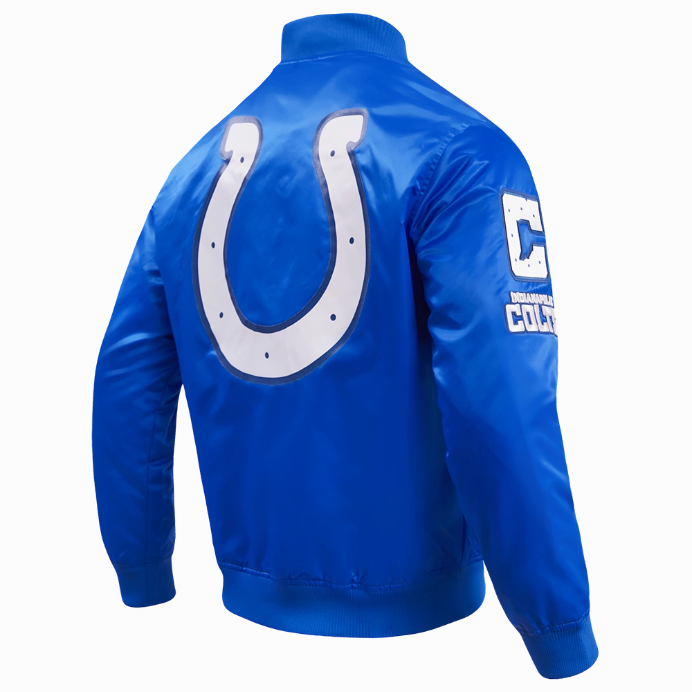 NFL INDIANAPULLOVERLIS COLTS BIG LOGO MEN'S SATIN JACKET (ROYAL BLUE)