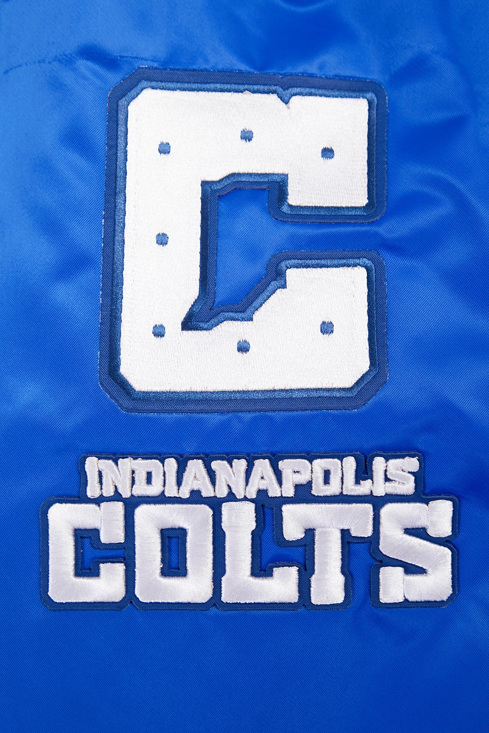 NFL INDIANAPULLOVERLIS COLTS BIG LOGO MEN'S SATIN JACKET (ROYAL BLUE)