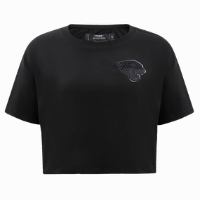 NFL JACKSONVILLE JAGUARS CLASSIC 3BK SINGLE JERSEY BOXY TEE (TRIPLE BLACK WOMEN'S)
