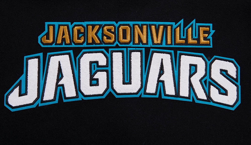 NFL JACKSONVILLE JAGUARS CLASSIC MEN'S WOOL VARSITY JACKET (BLACK)