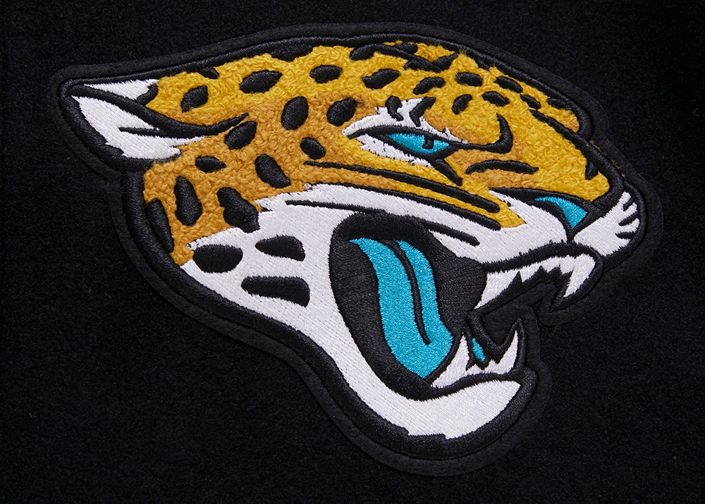 NFL JACKSONVILLE JAGUARS CLASSIC MEN'S WOOL VARSITY JACKET (BLACK)
