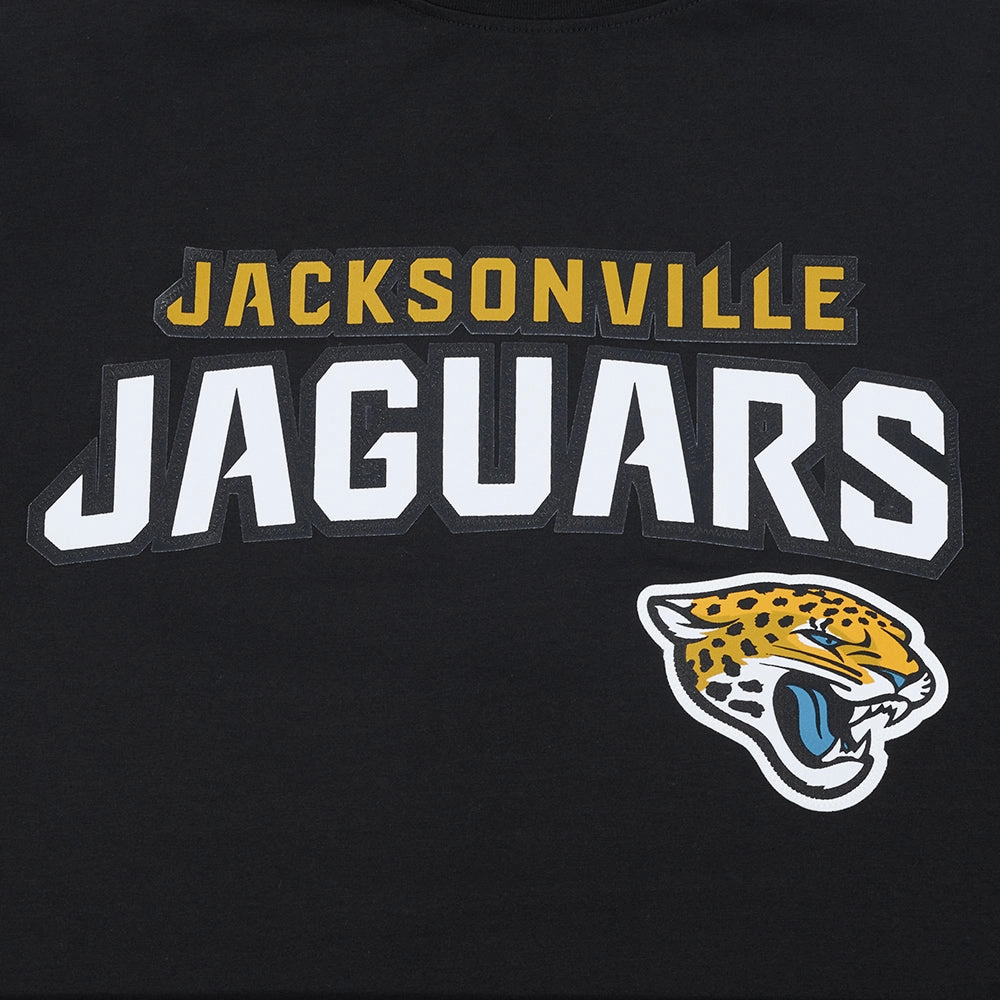 NFL JACKSONVILLE JAGUARS CLASSIC MESH SINGLE JERSEY STRIPED TEE (BLACK)
