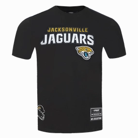 NFL JACKSONVILLE JAGUARS CLASSIC MESH SINGLE JERSEY STRIPED TEE (BLACK)