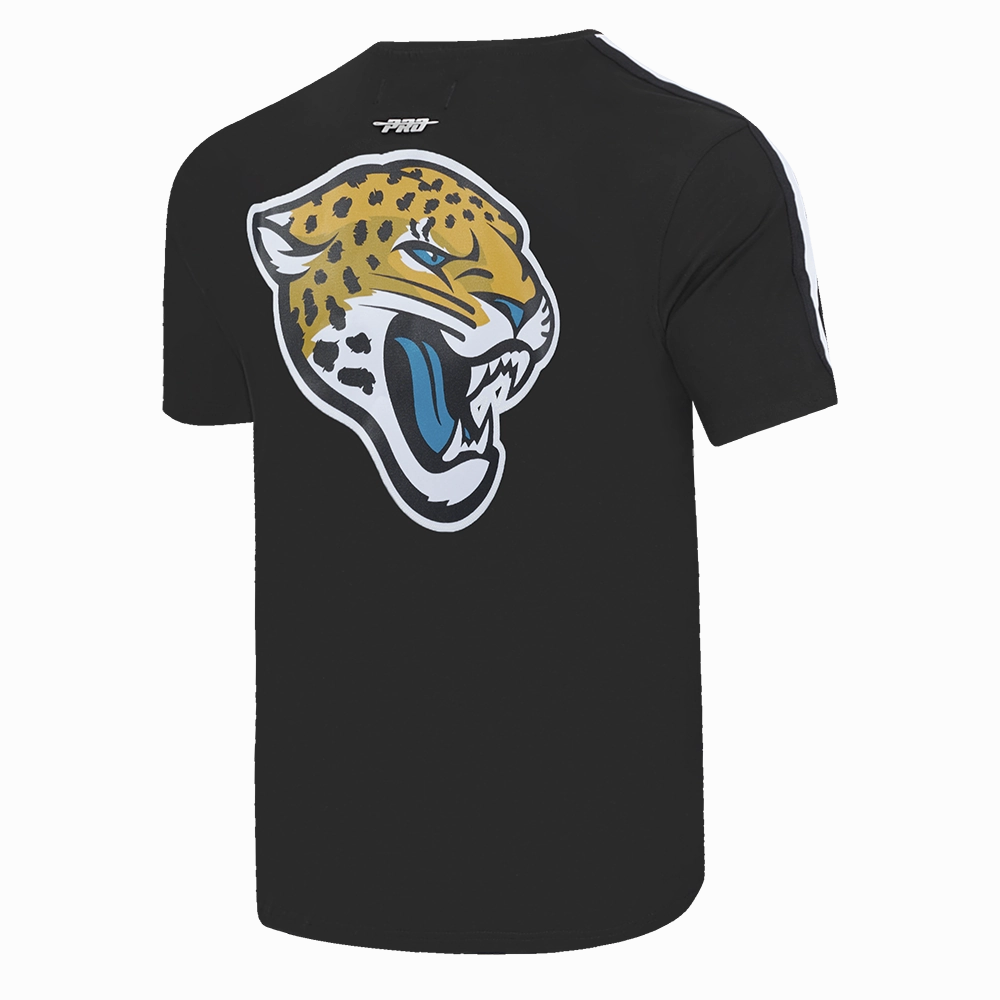 NFL JACKSONVILLE JAGUARS CLASSIC MESH SINGLE JERSEY STRIPED TEE (BLACK)