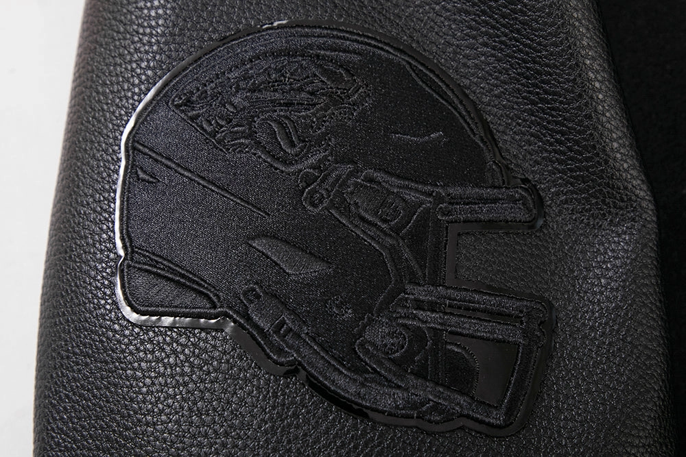 NFL JACKSONVILLE JAGUARS TRIPLE BLACK MEN'S WOOL VARSITY JACKET (TRIPLE BLACK MEN'S)
