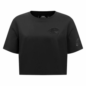 NFL JACKSONVILLE JAGUARS TRIPLE BLACK WOMEN'S SINGLE JERSEY BOXY TEE (TRIPLE BLACK)