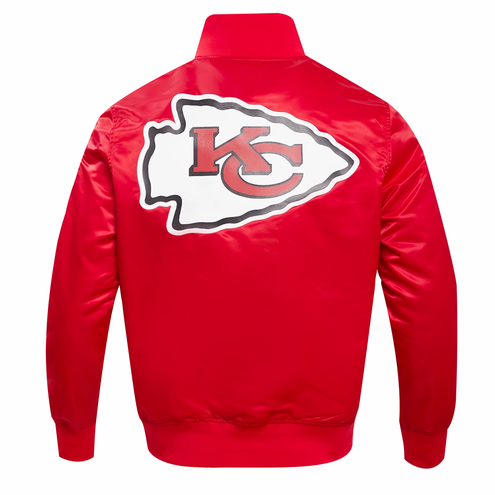 NFL KANSAS CITY CHIEFS BIG LOGO MEN'S SATIN JACKET (RED)