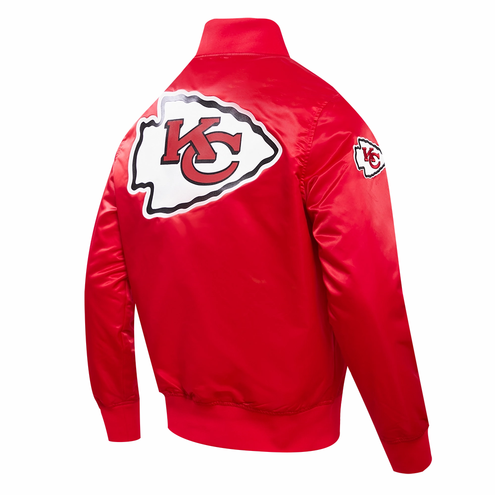 NFL KANSAS CITY CHIEFS BIG LOGO MEN'S SATIN JACKET (RED)