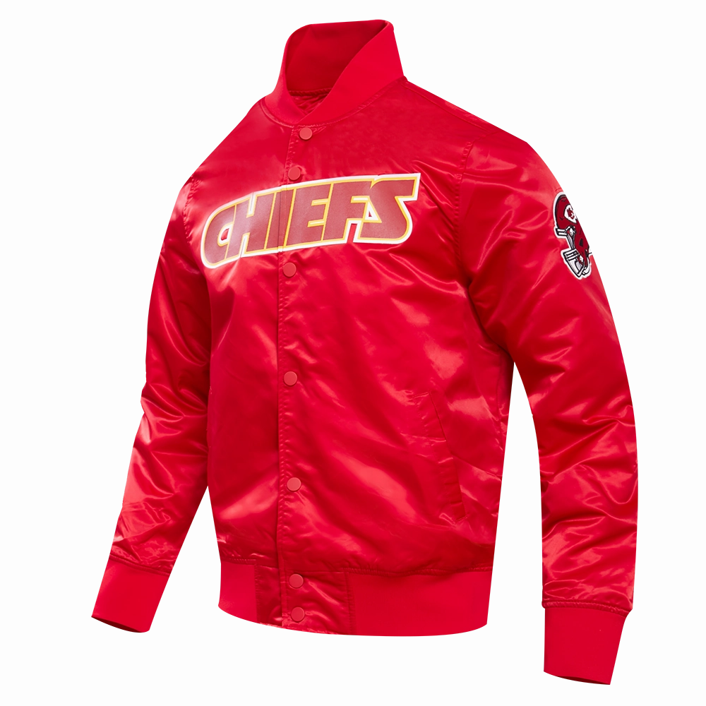NFL KANSAS CITY CHIEFS BIG LOGO MEN'S SATIN JACKET (RED)