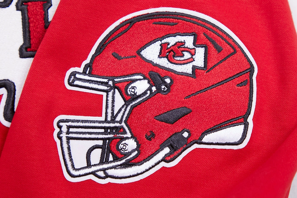 NFL KANSAS CITY CHIEFS CLASSIC CHENILLE MEN'S FULL ZIP HOODIE  (RED)