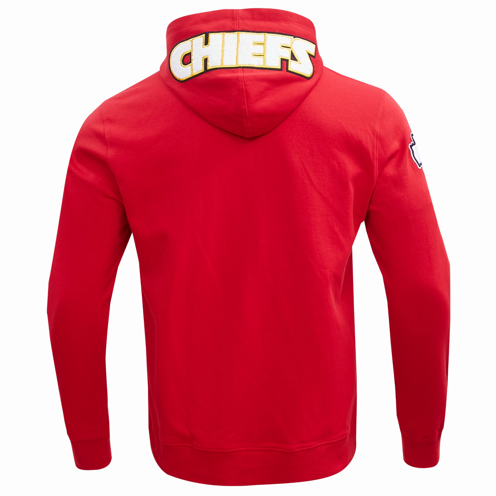 NFL KANSAS CITY CHIEFS CLASSIC CHENILLE MEN'S FULL ZIP HOODIE  (RED)