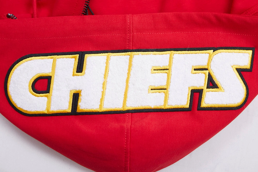 NFL KANSAS CITY CHIEFS CLASSIC CHENILLE MEN'S FULL ZIP HOODIE  (RED)