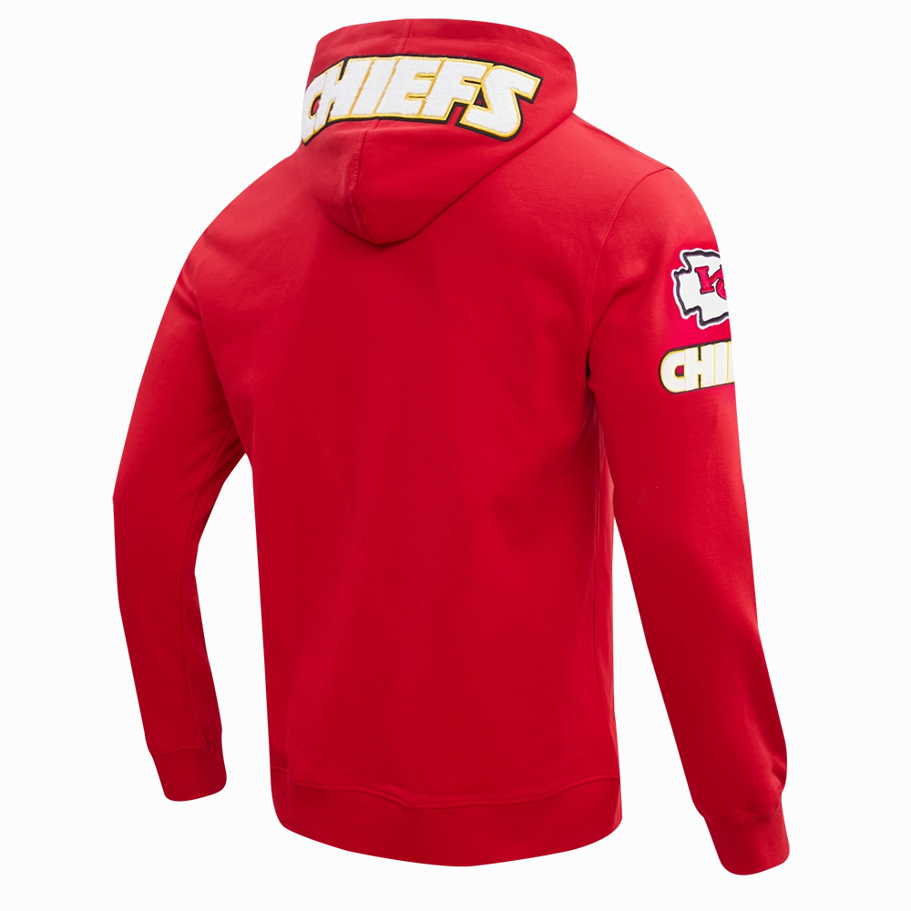 NFL KANSAS CITY CHIEFS CLASSIC CHENILLE MEN'S FULL ZIP HOODIE  (RED)