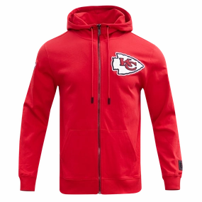 NFL KANSAS CITY CHIEFS CLASSIC CHENILLE MEN'S FULL ZIP HOODIE  (RED)