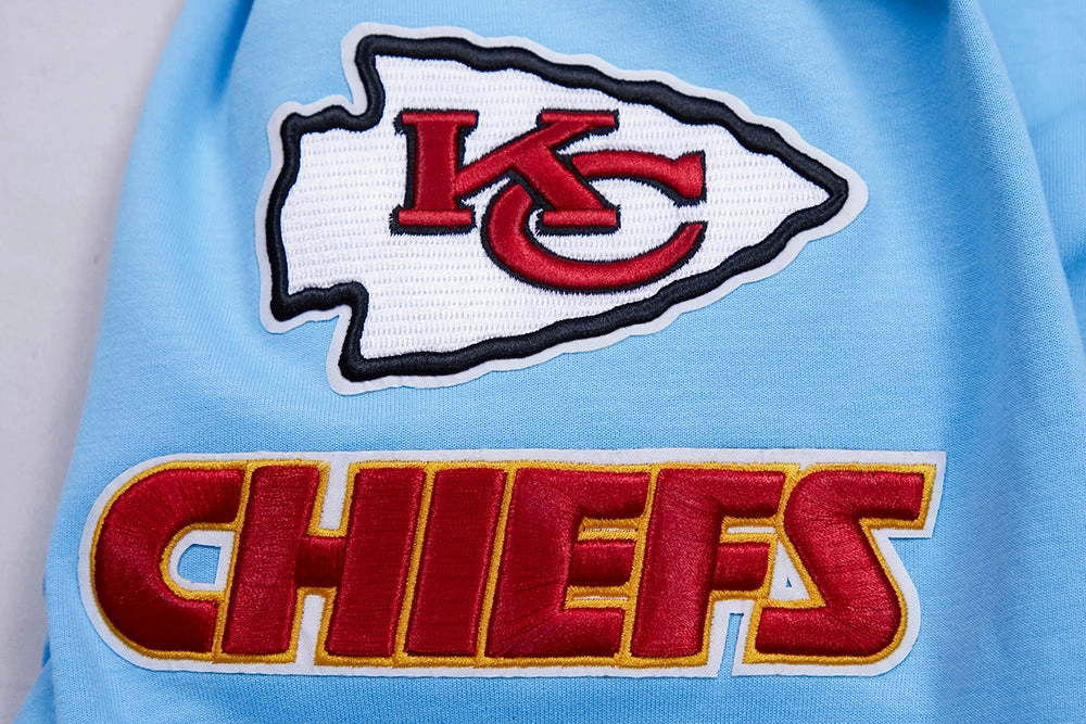 NFL KANSAS CITY CHIEFS CLASSIC CHENILLE MEN'S FULL ZIP HOODIE  (UNIVERSITY BLUE)