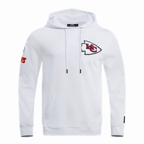 NFL KANSAS CITY CHIEFS CLASSIC CHENILLE MEN'S PULLOVER HOODIE (WHITE)