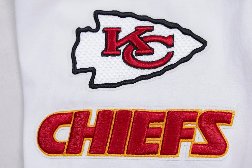NFL KANSAS CITY CHIEFS CLASSIC CHENILLE MEN'S PULLOVER HOODIE (WHITE)