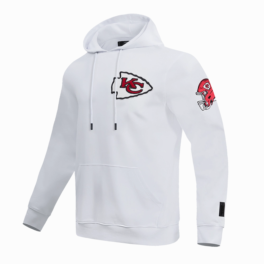 NFL KANSAS CITY CHIEFS CLASSIC CHENILLE MEN'S PULLOVER HOODIE (WHITE)