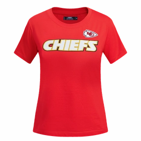 NFL KANSAS CITY CHIEFS CLASSIC SHORT SLEEVE WOMEN'S SINGLE JERSEY SLIM FIT TEE (RED)