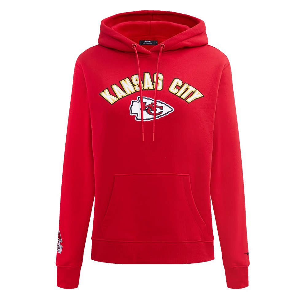 NFL KANSAS CITY CHIEFS CLASSIC WOMEN'S FLEECE PULLOVER HOODIE (RED)