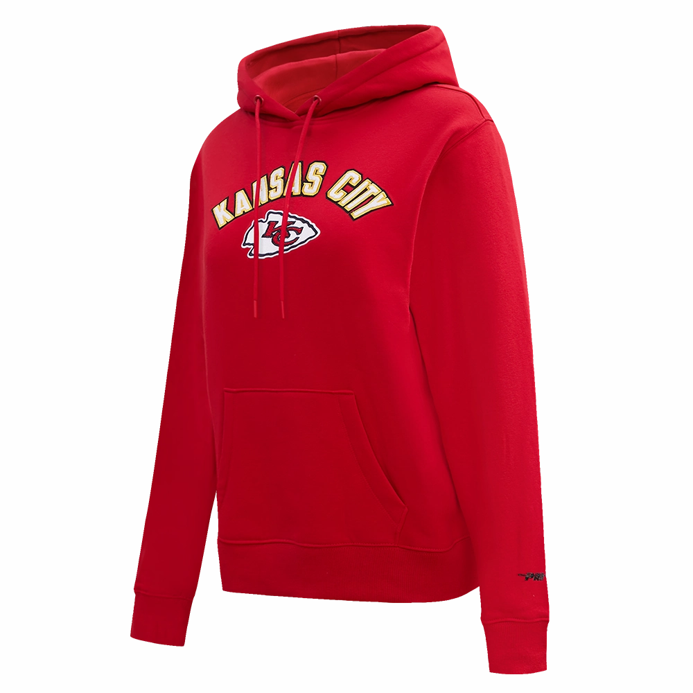 NFL KANSAS CITY CHIEFS CLASSIC WOMEN'S FLEECE PULLOVER HOODIE (RED)