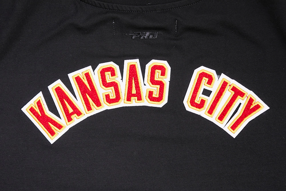 NFL KANSAS CITY CHIEFS CLASSIC WOMEN'S SINGLE JERSEY BOXY TEE (BLACK)