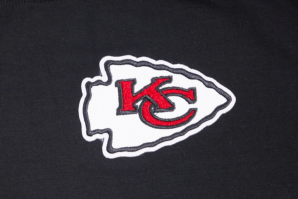 NFL KANSAS CITY CHIEFS CLASSIC WOMEN'S SINGLE JERSEY BOXY TEE (BLACK)