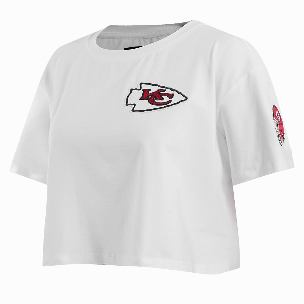 NFL KANSAS CITY CHIEFS CLASSIC WOMEN'S SINGLE JERSEY BOXY TEE (WHITE)