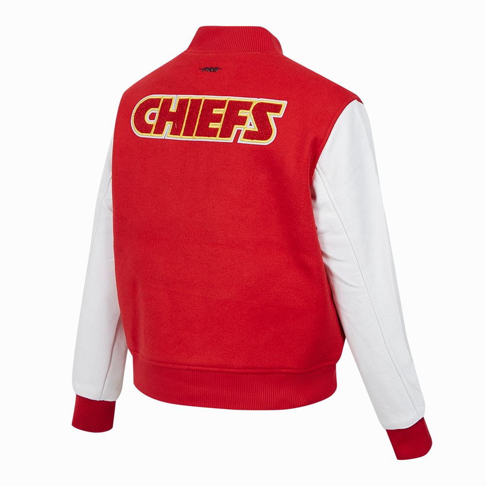 NFL KANSAS CITY CHIEFS CLASSIC WOMEN'S WOOL VARSITY JACKET (RED/WHITE)