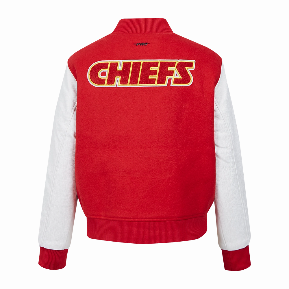 NFL KANSAS CITY CHIEFS CLASSIC WOMEN'S WOOL VARSITY JACKET (RED/WHITE)