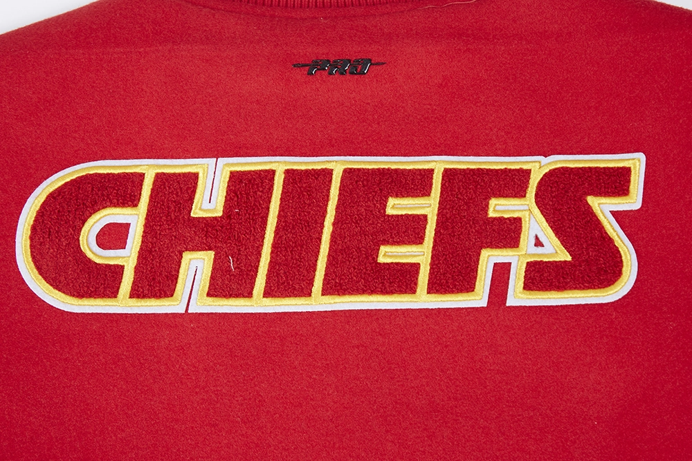 NFL KANSAS CITY CHIEFS CLASSIC WOMEN'S WOOL VARSITY JACKET (RED/WHITE)