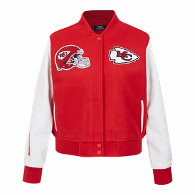 NFL KANSAS CITY CHIEFS CLASSIC WOMEN'S WOOL VARSITY JACKET (RED/WHITE)