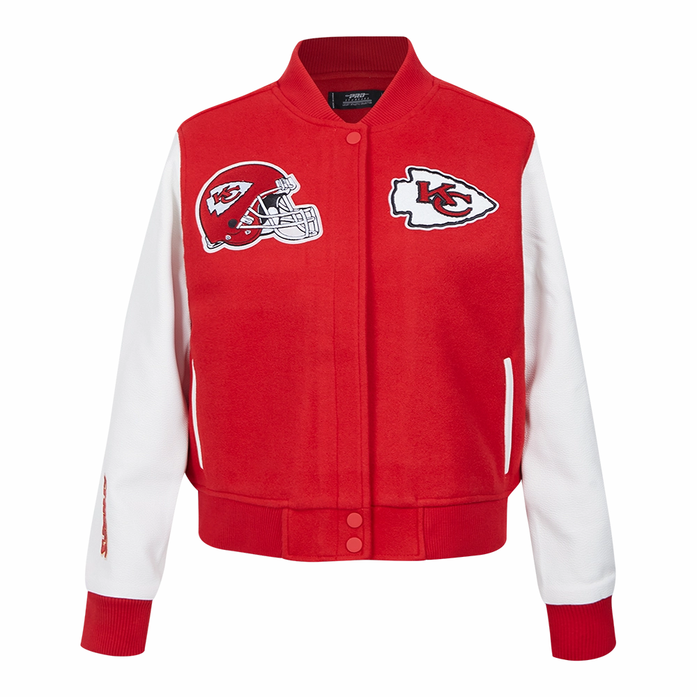 NFL KANSAS CITY CHIEFS CLASSIC WOMEN'S WOOL VARSITY JACKET (RED/WHITE)
