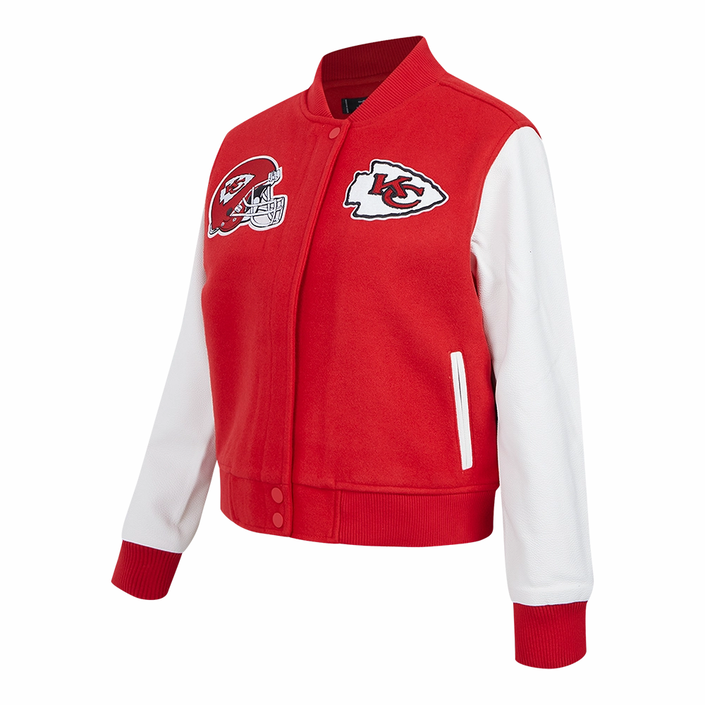 NFL KANSAS CITY CHIEFS CLASSIC WOMEN'S WOOL VARSITY JACKET (RED/WHITE)