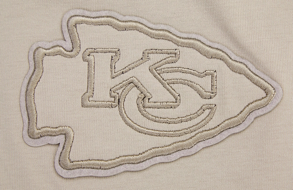 NFL KANSAS CITY CHIEFS NEUTRAL COTTON JERSEY DROP SHOULDER TEE (TAUPE)