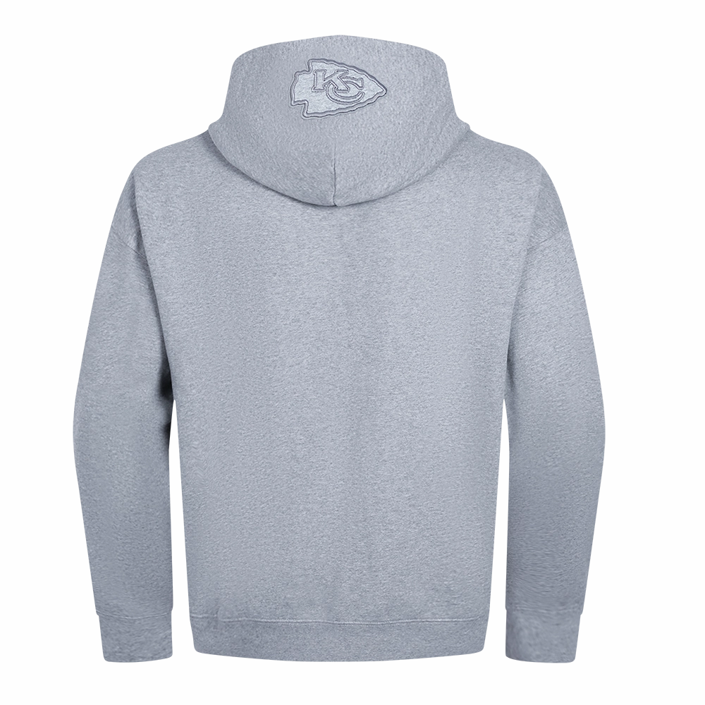 NFL KANSAS CITY CHIEFS NEUTRAL MEN'S DROP SHOULDER PULLOVER HOODIE (DARK HEATHER GRAY)