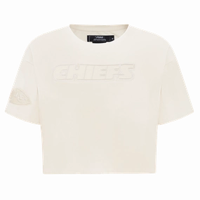 NFL KANSAS CITY CHIEFS NEUTRAL WOMEN'S BOXY TEE (EGGSHELL)