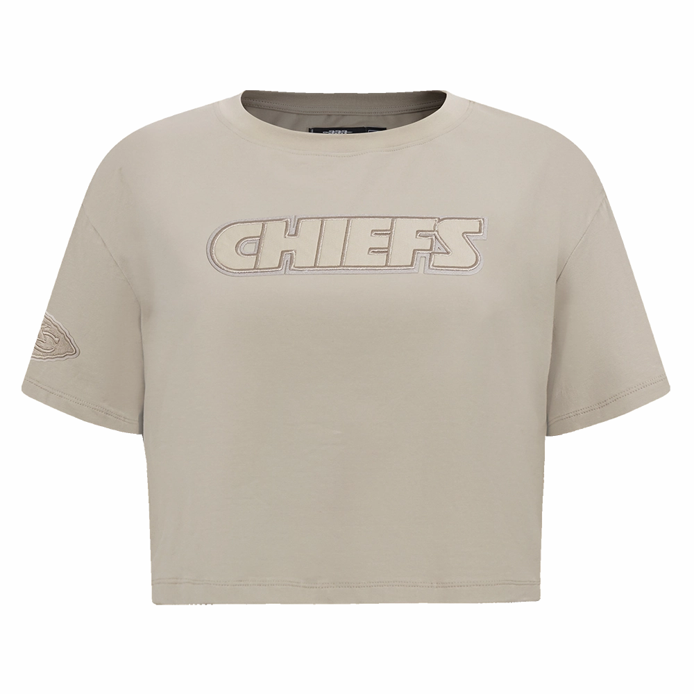 NFL KANSAS CITY CHIEFS NEUTRAL WOMEN'S BOXY TEE (TAUPE)