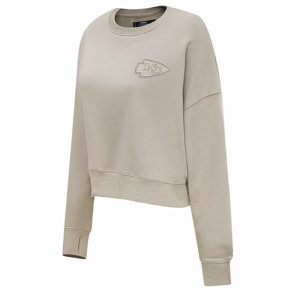NFL KANSAS CITY CHIEFS NEUTRAL WOMEN'S CREWNECK (TAUPE)