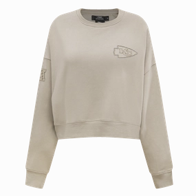 NFL KANSAS CITY CHIEFS NEUTRAL WOMEN'S CREWNECK (TAUPE)
