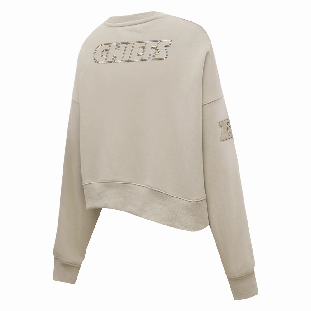 NFL KANSAS CITY CHIEFS NEUTRAL WOMEN'S CREWNECK (TAUPE)