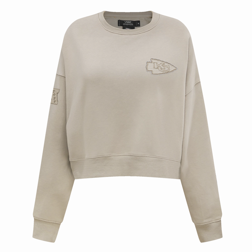 NFL KANSAS CITY CHIEFS NEUTRAL WOMEN'S CREWNECK (TAUPE)
