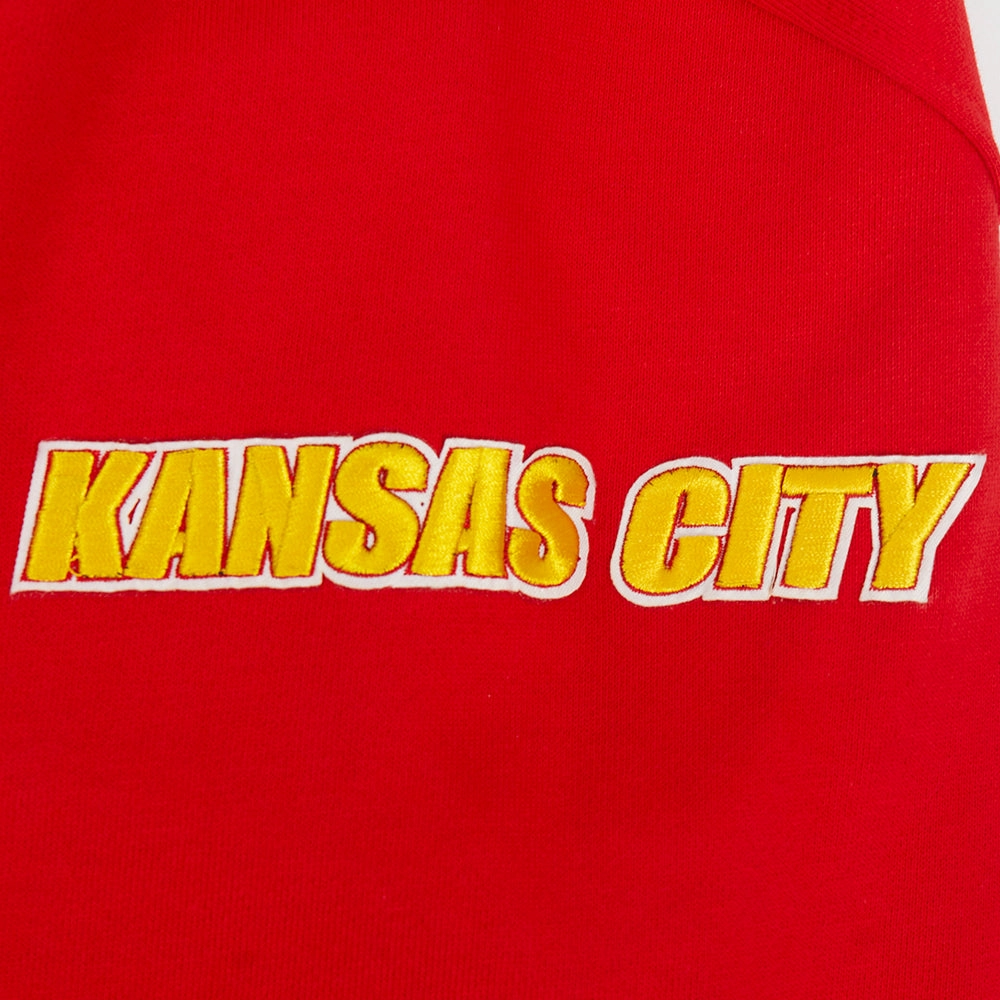 NFL KANSAS CITY CHIEFS OLD ENGLISH MEN'S CREWNECK (RED)