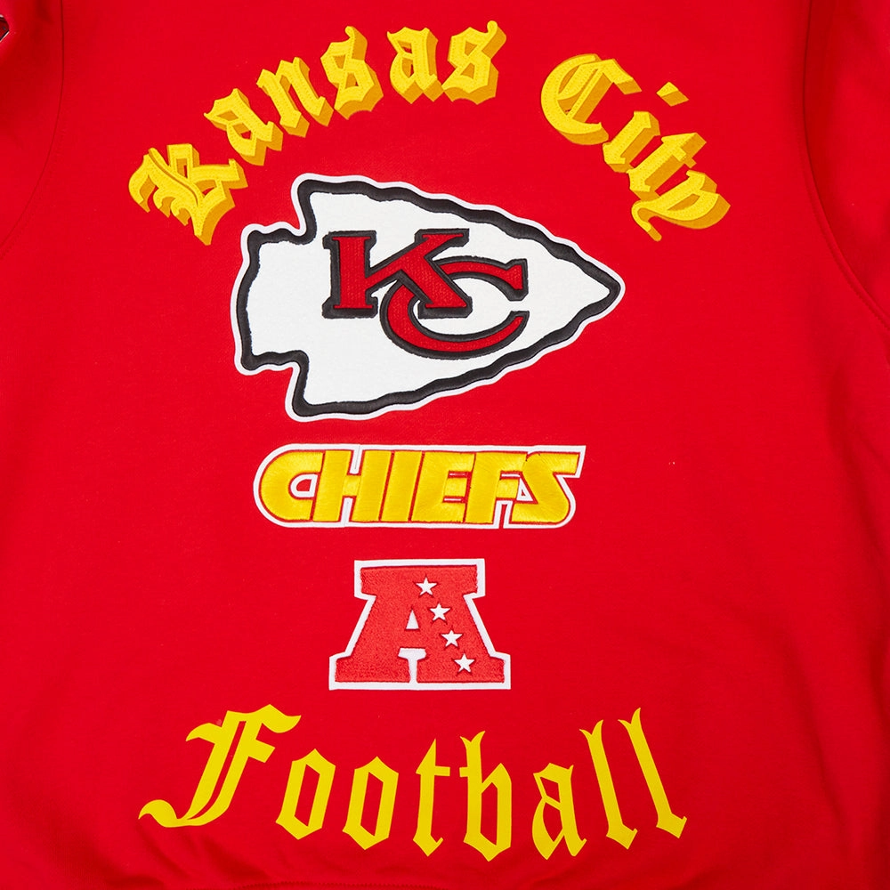 NFL KANSAS CITY CHIEFS OLD ENGLISH MEN'S CREWNECK (RED)