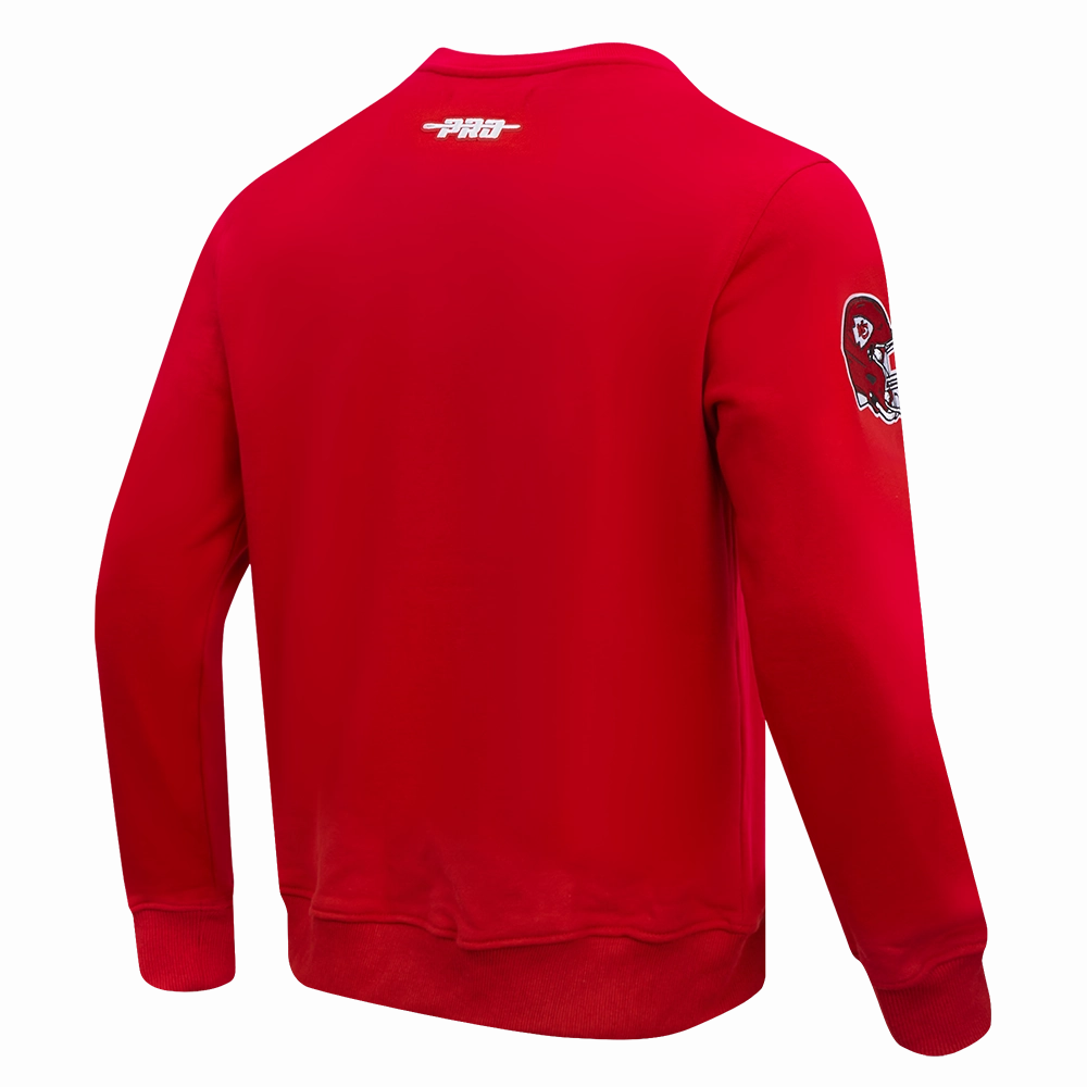 NFL KANSAS CITY CHIEFS OLD ENGLISH MEN'S CREWNECK (RED)