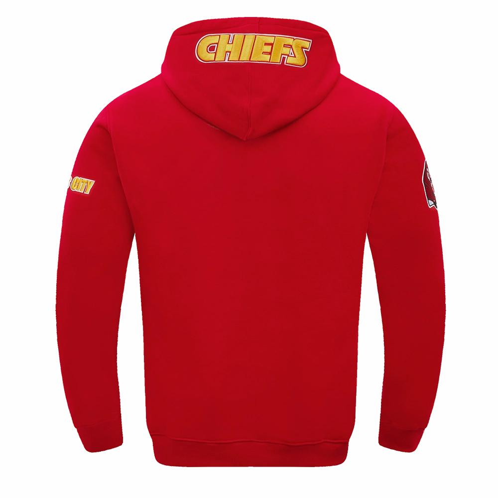 NFL KANSAS CITY CHIEFS OLD ENGLISH MEN'S PULLOVER HOODIE (RED)